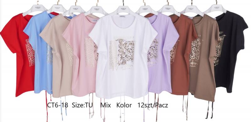 Bluzki damskie Roz Standard, Mix kolor Paczka 12 szt